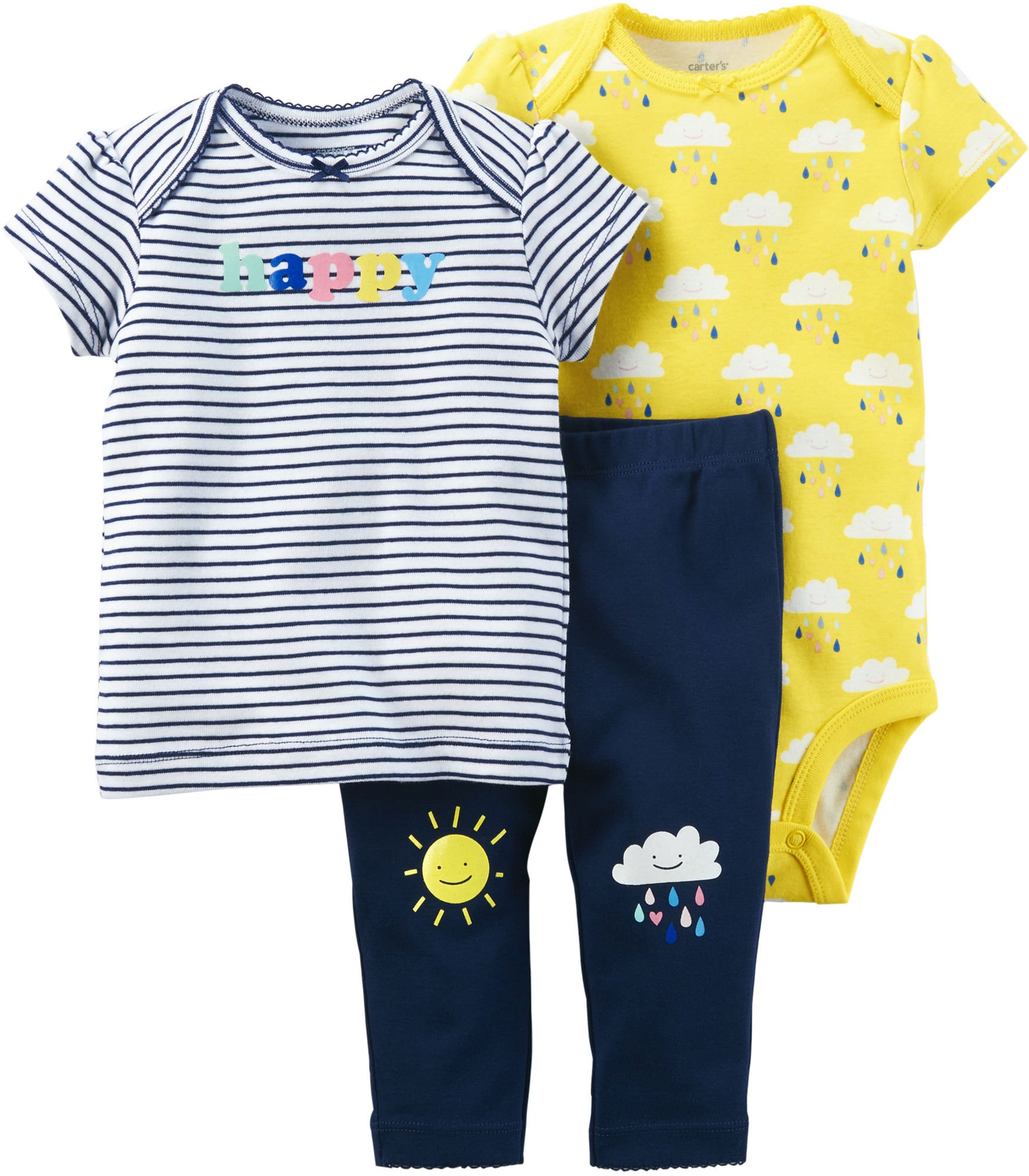Carter's Baby Girls' 3 Piece Little Character Set 3 Months Blue/Yellow