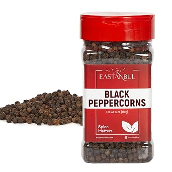 Eastanbul Black Peppercorns, Peppercorns for Grinder Refill, Natural, 6oz