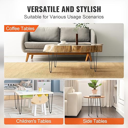 Miniatura 5 de VEVOR Patas de muebles de horquilla de 16 pulgadas, proyectos de bricolaje para el hogar de metal, mesa de noche, mesa auxiliar, escritorio,