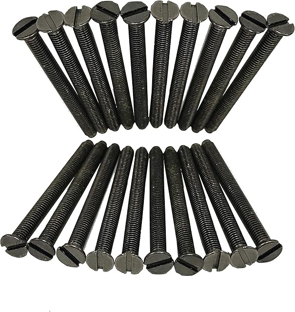 Black Nickel Flat Head Long Electrical Socket Switch Screws (20, 40mm)
