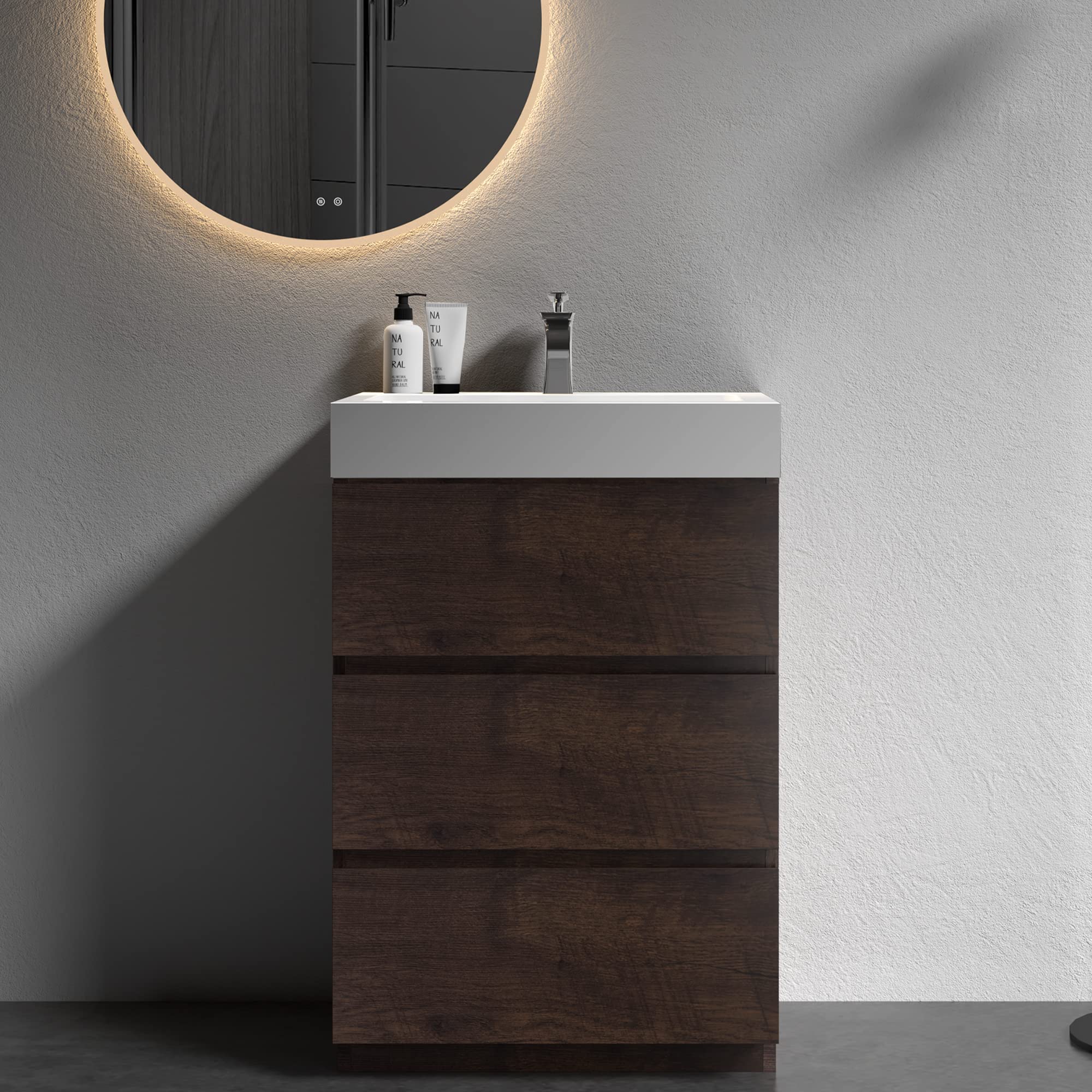 Alice 24 Inch Bathroom Vanity with Sink with Overflow