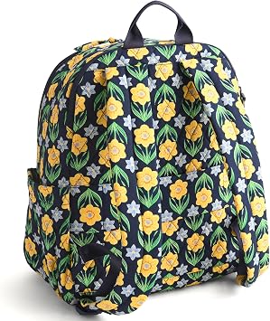 Vera Bradley Women's Premium Cotton Bancroft Backpack, Daffodils, One Size