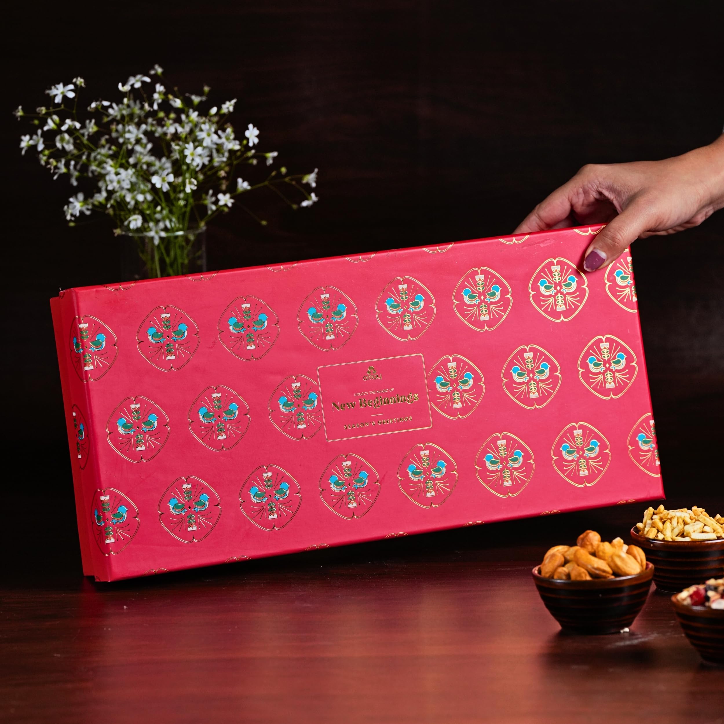 Omay Foods 8 Pcs_Blissful Delights Gift Box I Premium Dry-fruits I Corporate Gifts for Employees, Clients I Dry Fruit Pack I Healthy Gift Box I Festive Hamper - Image 4 thumbnail