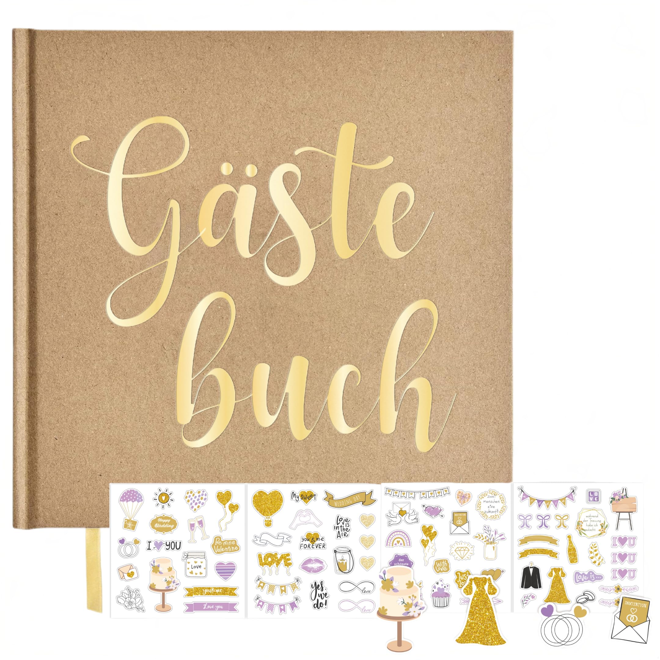 EIXHUAO Hochzeitsbuch Gästebuch Blanko, 144 Seiten Fotoalbum