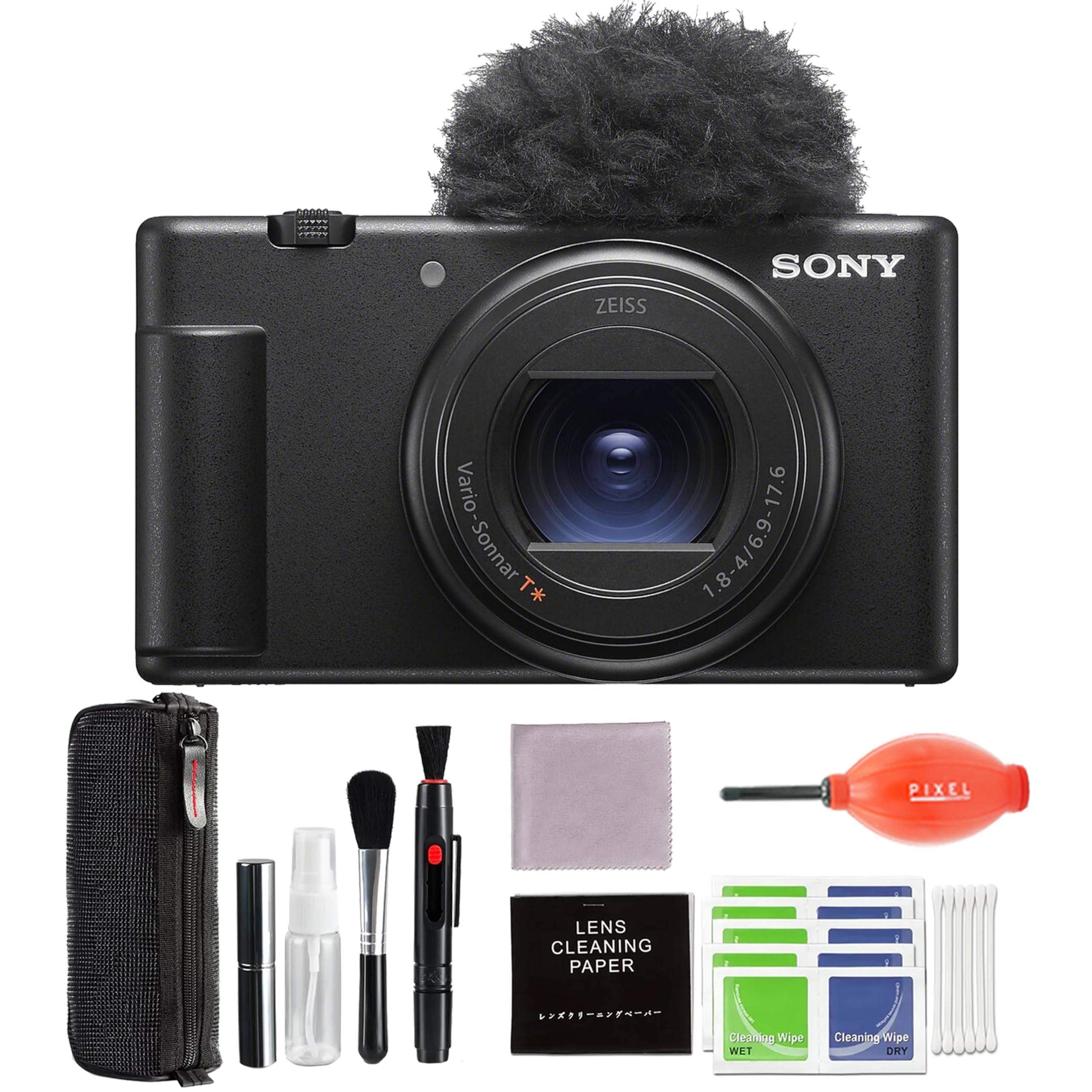 Sony ZV-1 II Vlog Camera for Content Creators and Vloggers (Black) with Pixel Advance Accessories & Travel Bundle