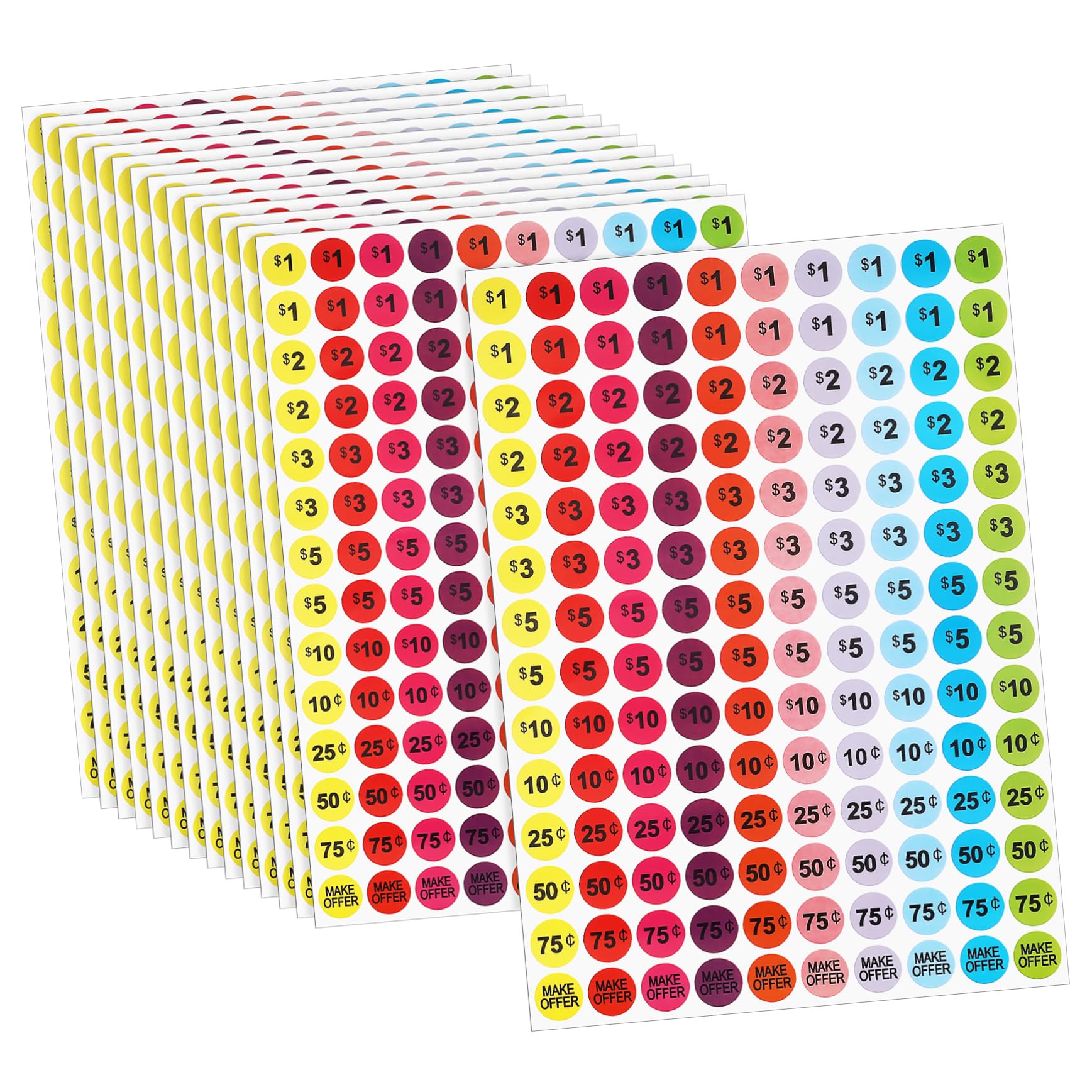 FUNOMOCYA 15 Sheets Product Tag Garage Sale Supplies Retail Stickers Pricing Stickers for Small Business Supermarket Stickers Sale Stickers Pricing Labels for Garage Sale Pricing Sign