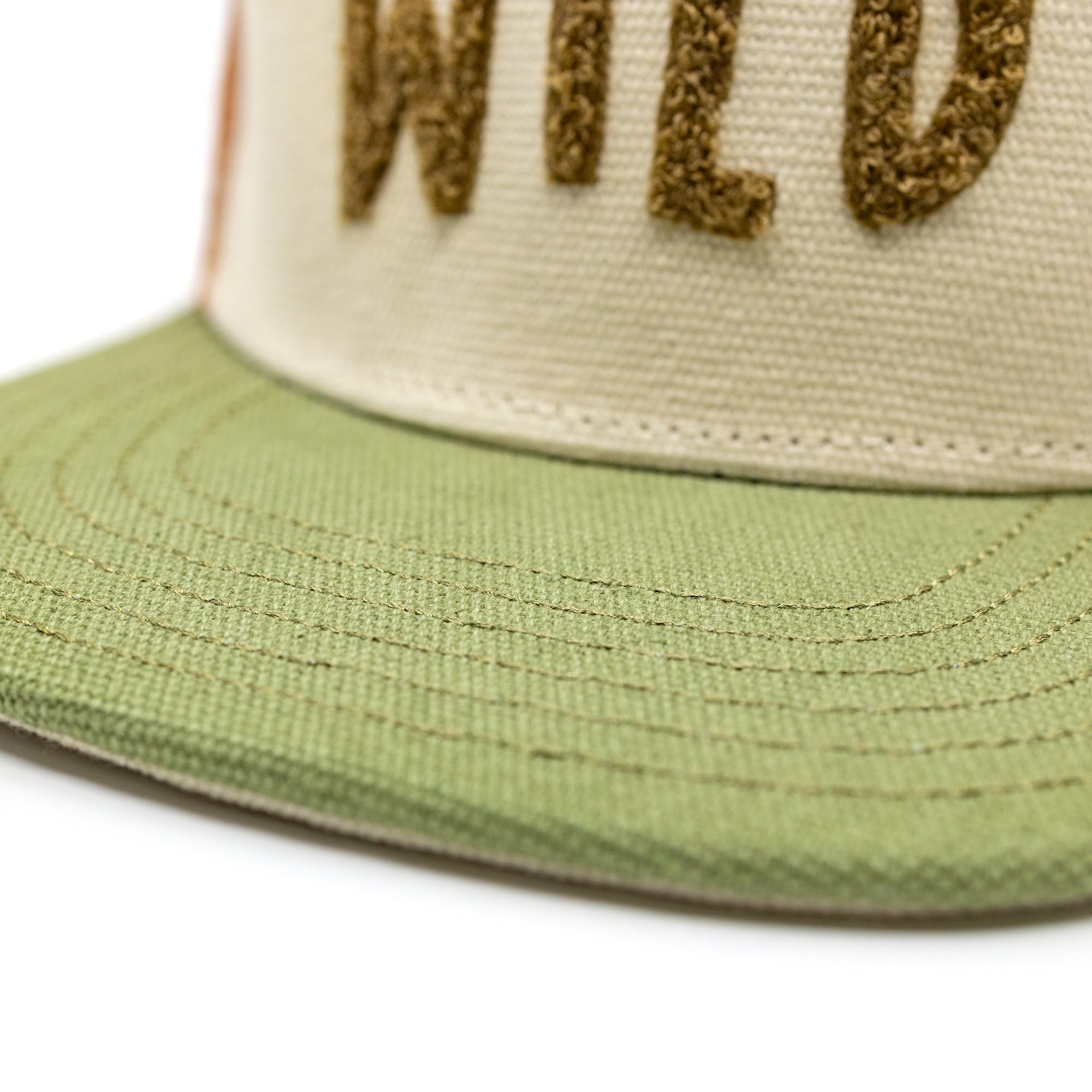 Hand und Feuer Snapback Cap Kinder Wild Retro Braun Canvas Verschiedene Größen