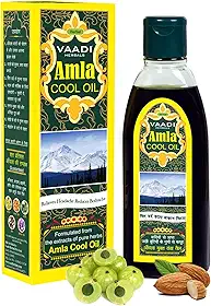Vaadi Herbals Óleo de cabelo Amla and Brahmi Blend - Grau terapêutico para crescimento e resfriamento do cabelo - 200 ml