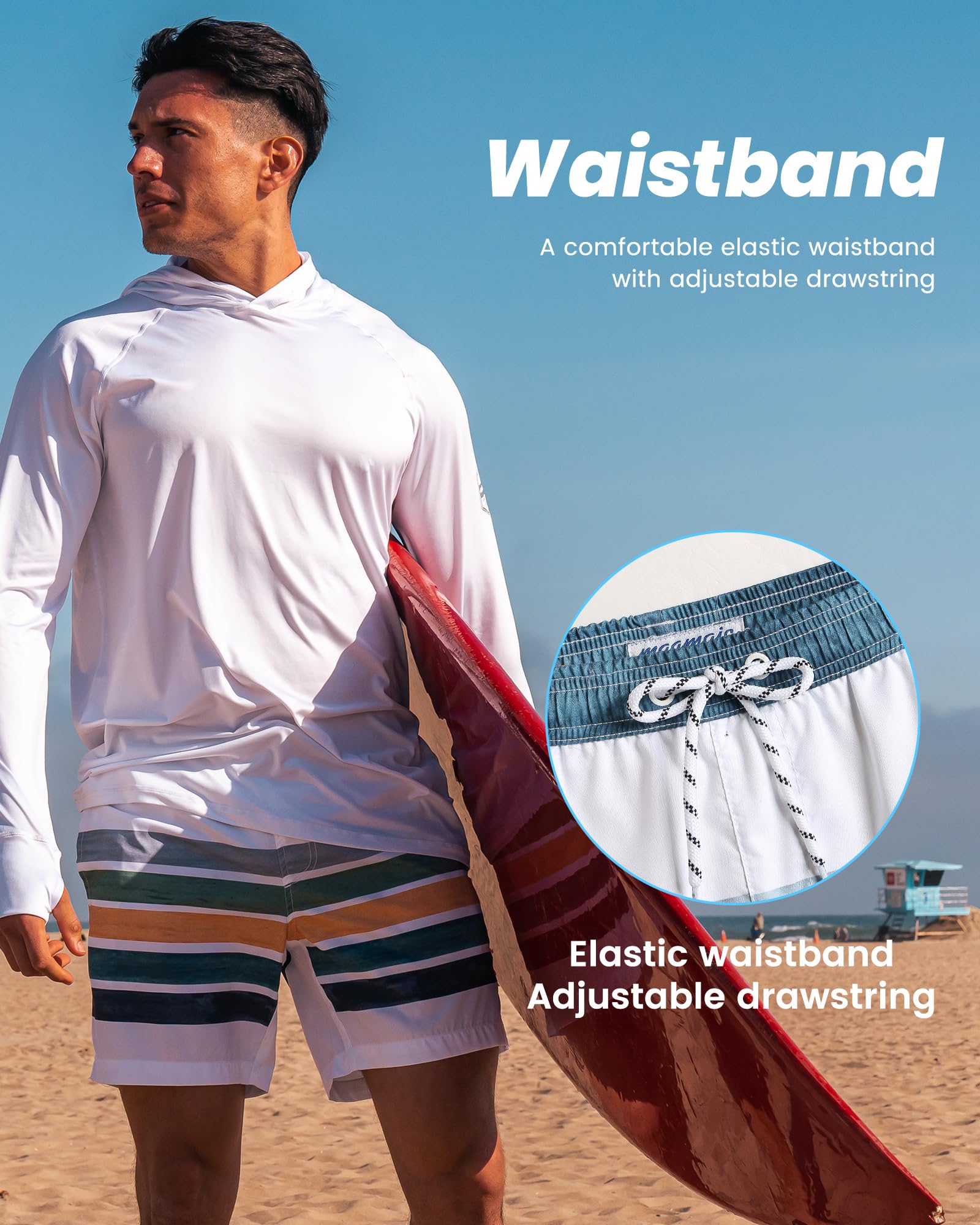MaaMgic Pantaloncini da Bagno da Uomo Asciugatura Veloce Costume da Bagno per Surf sulla Spiaggia Multi-funzioni Allenamento casa con Fodera in Mesh con Fodera in Mesh