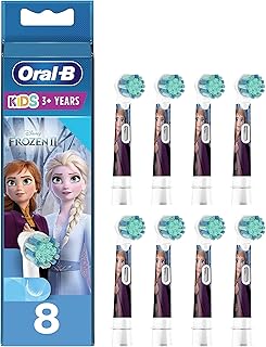 Oral-B Kids końcówki do elektrycznych szczoteczek do zębów, 8 sztuk, dla dzieci od 3 lat, wyjątkowo miękkie włosie, mrożone, opakowanie nadające się do skrzynki na listy