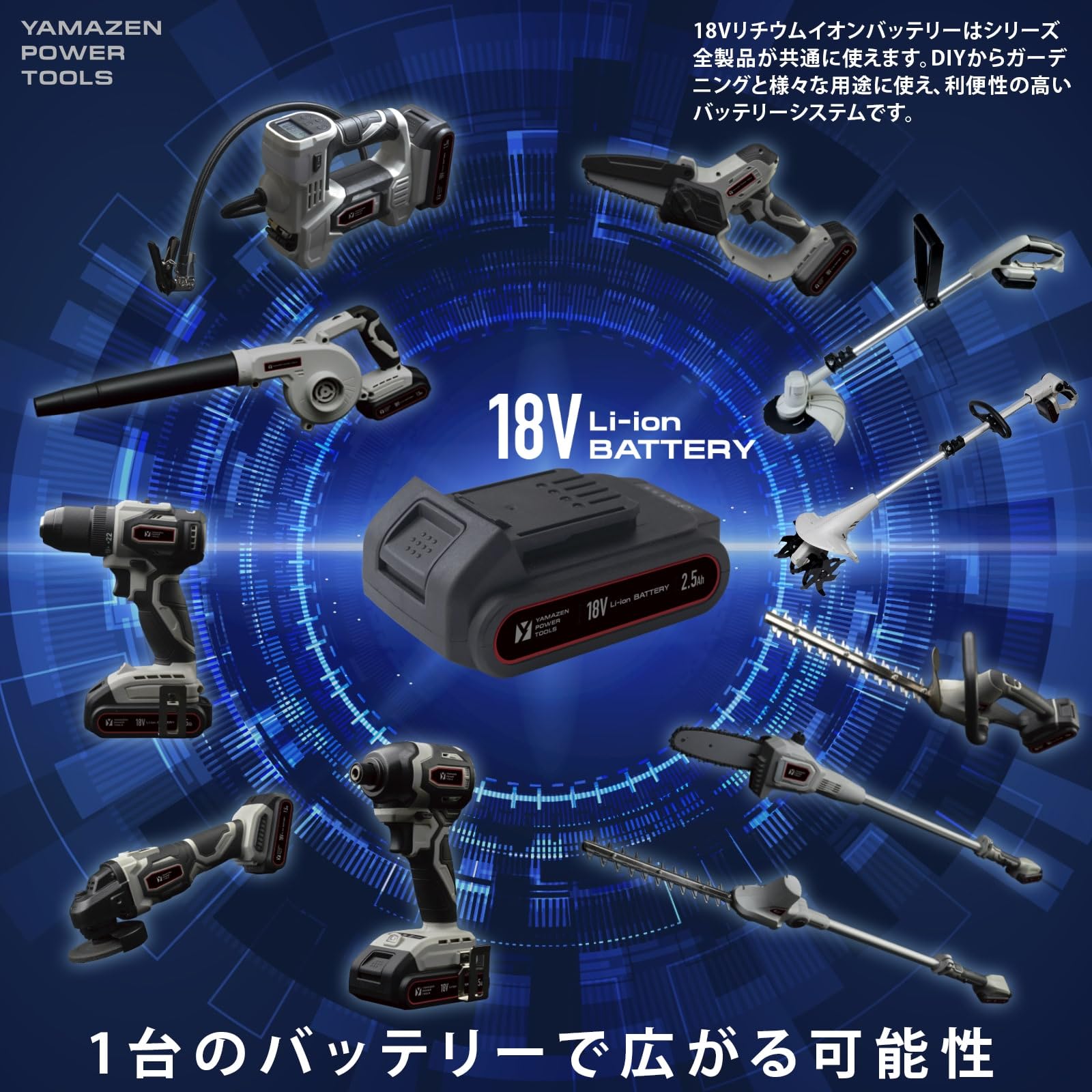 Amazon | 山善(YAMAZEN) 充電式 耕運機 18V 電動 家庭用 軽量 小型