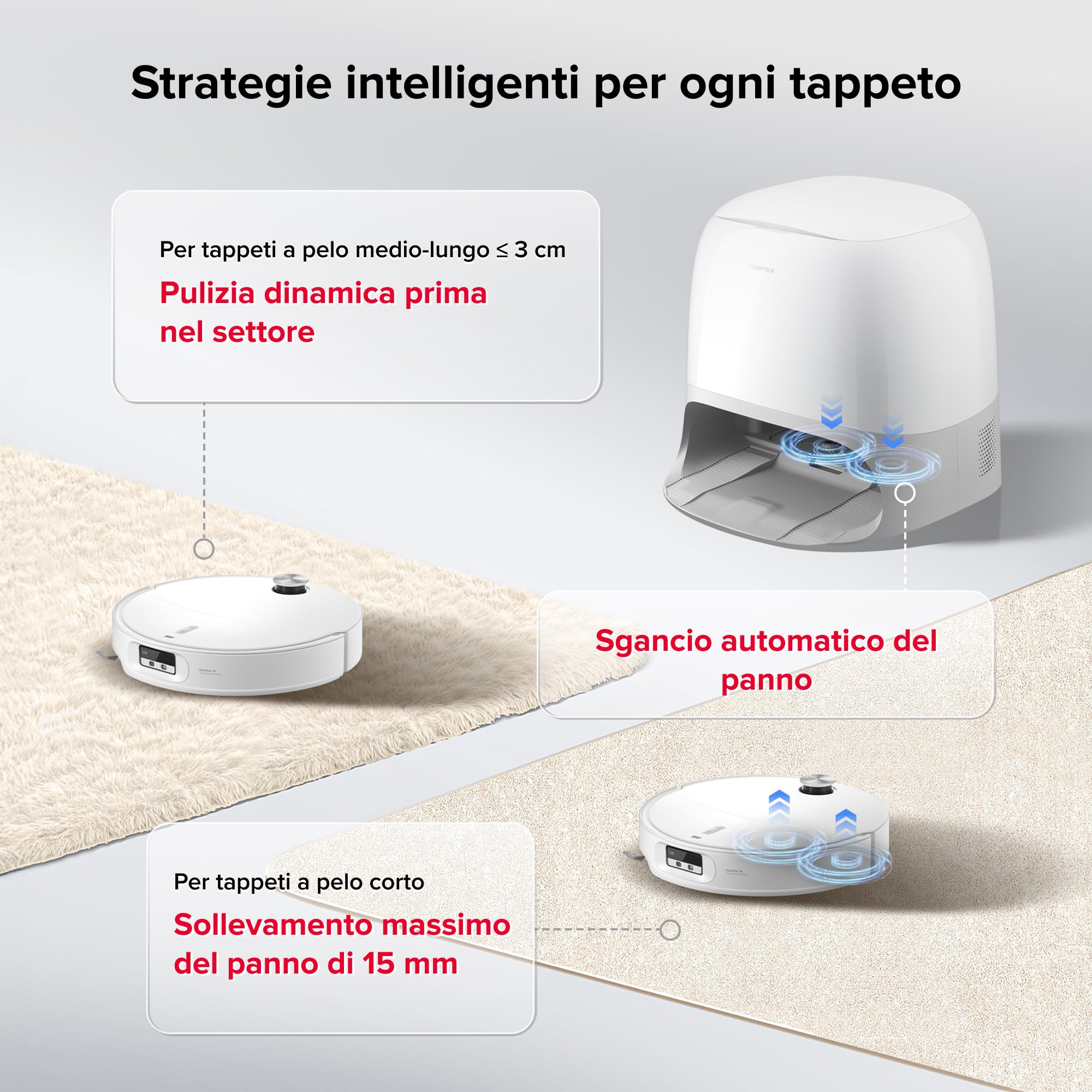 roborock Qrevo Curv 2 Pro Robot Aspirapolvere Lavapavimenti con LDS Retrattile, 7,98 cm, 25000 Pa, Zero-Grovigli, Acqua 100°C, Autopulente, Evita Ostacoli, per Peli di Animali Domestici