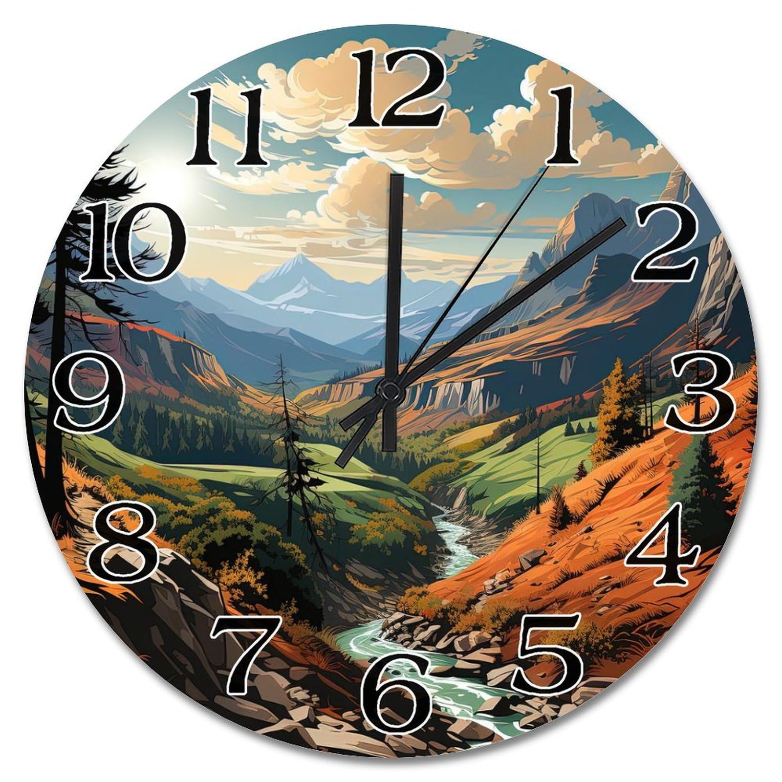Horloge murale en bois pour salon et cuisine moderne Kings National Park décoration silencieuse