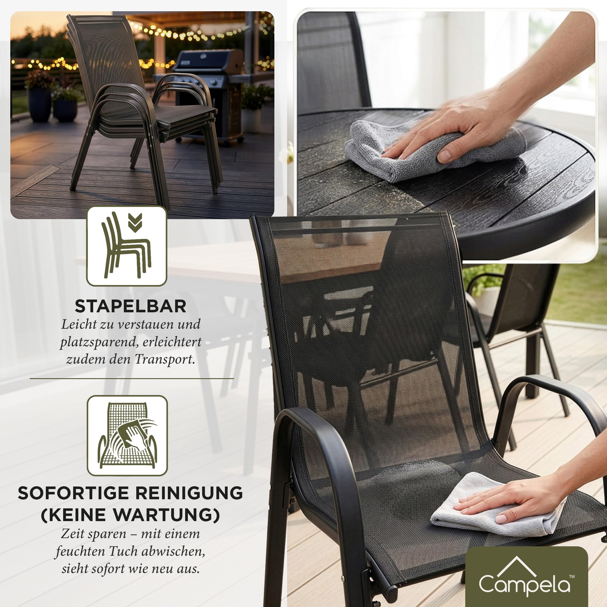 Balkonmöbel Set Für Kleinen Balkon Wetterfest – Gartenmöbel 3-teilig Aus Metall – Outdoor Sitzgruppe Mit Tisch Und 2 Stühlen – Balkonmöbel 2 Personen Für Terrasse