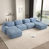 Vista 105 de Sofás modernos sin hueso de 152 pulgadas para sala de estar, sofá modular de pana, sofá modular camel, sofás de 4 plazas para sala de estar, sofás