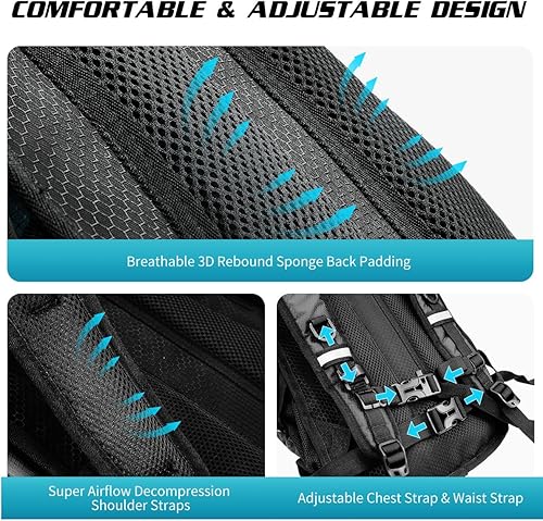 Miniatura 5 de Mochila de hidratación con vejiga de agua de 3 litros, mochila de hidratación aislada para correr, mochila de agua ligera para senderismo, ciclismo,