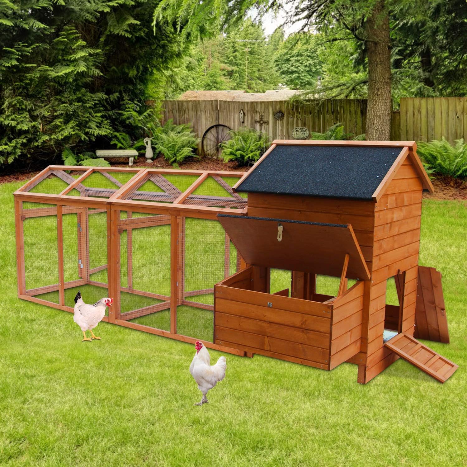 Buy Kinpaw Wooden Chicken Coop Outdoor Large Hen House Poultry Cage