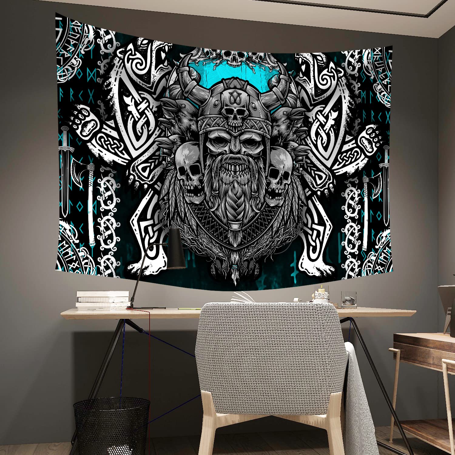 Amazon.co.jp: Color Duty バイキングタペストリー 壁掛け 80x60インチ