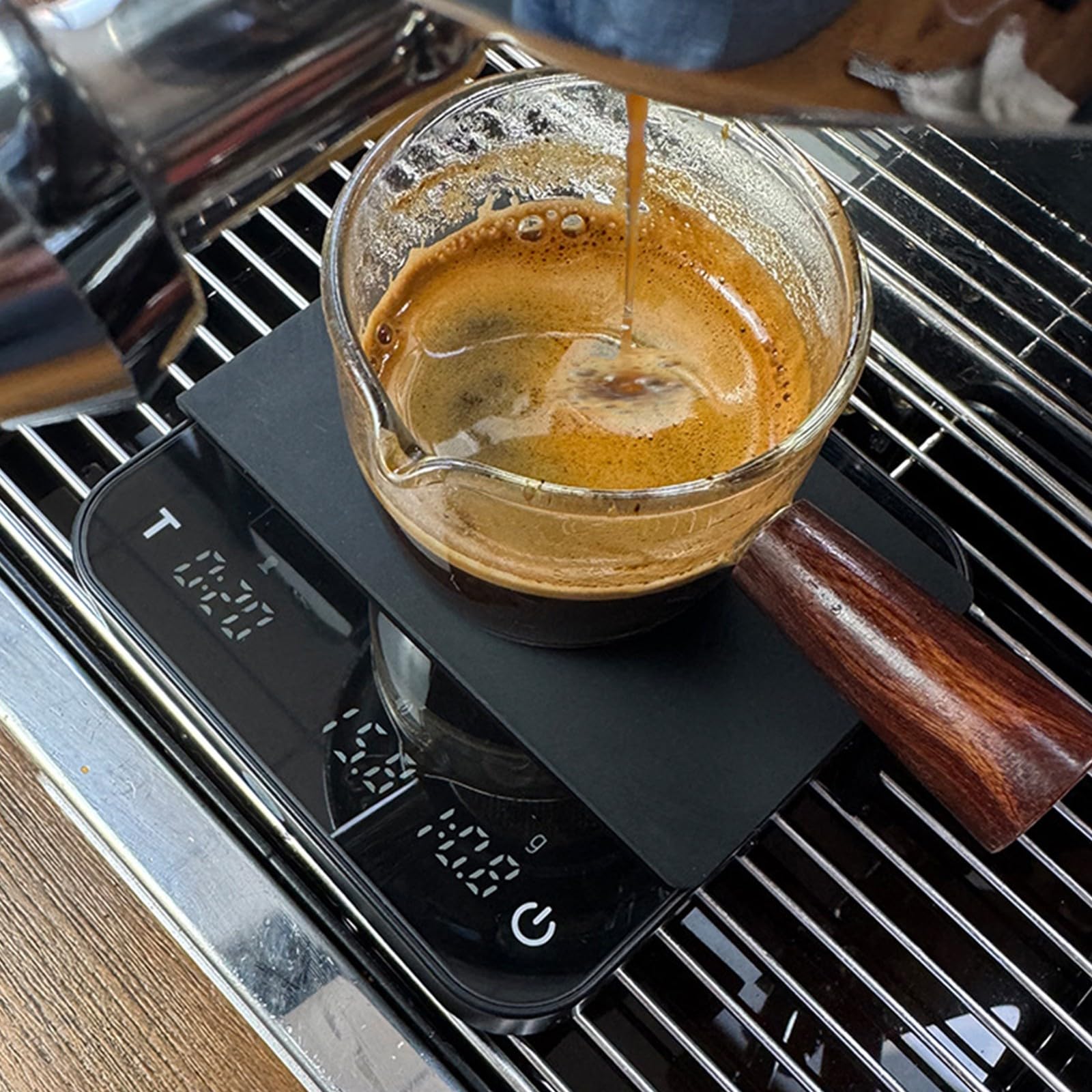 Bilancia da Cucina Digitale in Miniatura con pesatura precisione e Timer multifunzionali per la Preparazione del caffè Bilancia da Cucina precisione dal Design Compatto con Timer