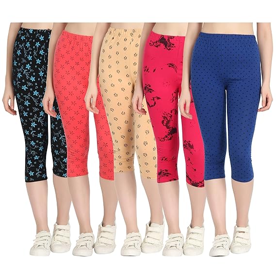 Printed Capri for Womens/Girl Pack of 5