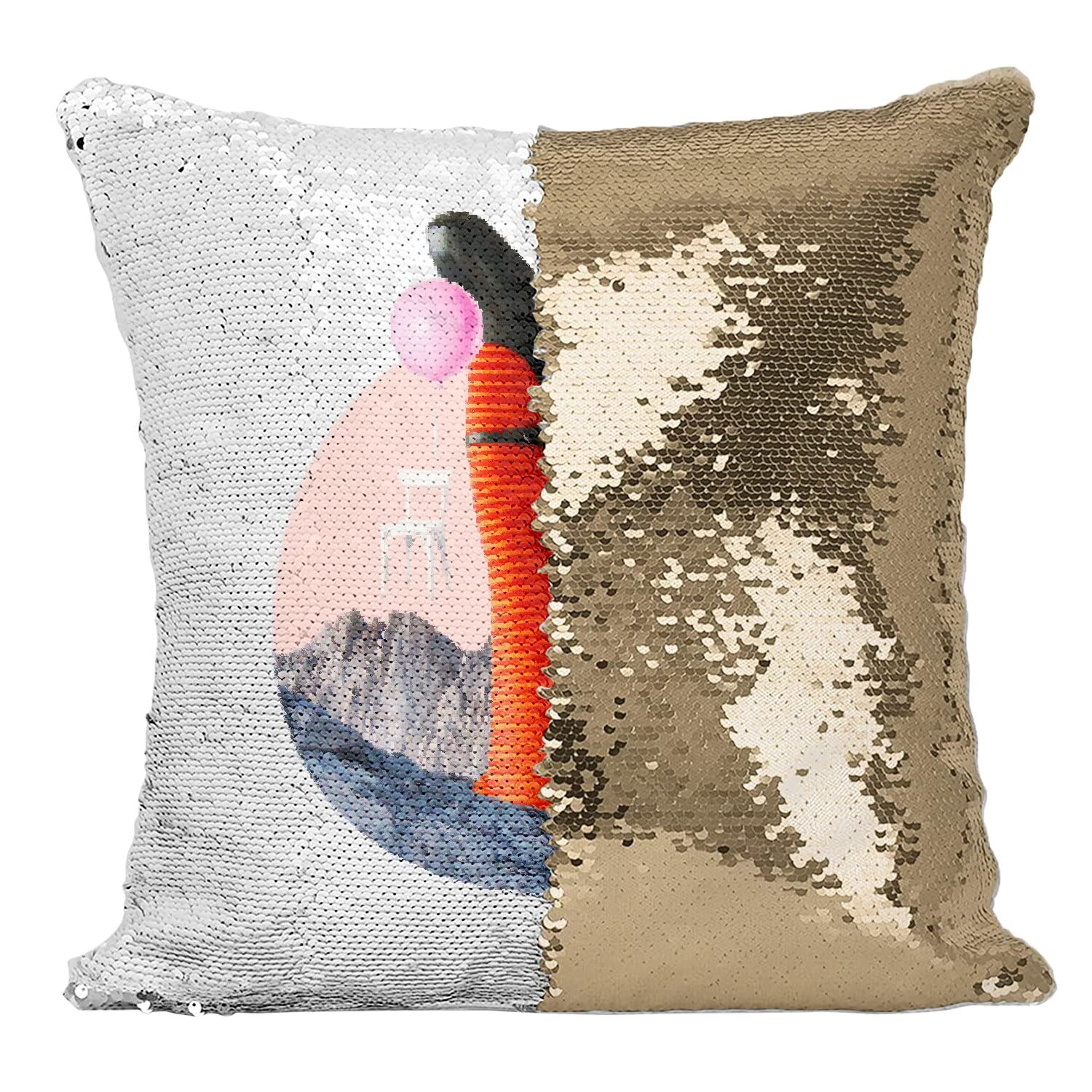 Coussin paillettes doré pour égayer un canapé terne art vintage