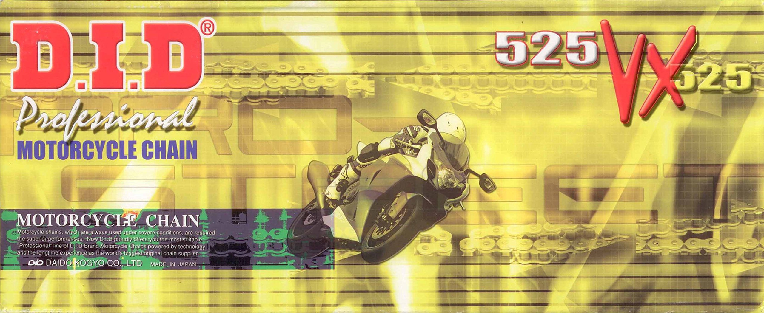 DID Kette 525VX für KAWASAKI ZX600 6R Ninja F1-F3, ZX600F(525) Bj. 95-99