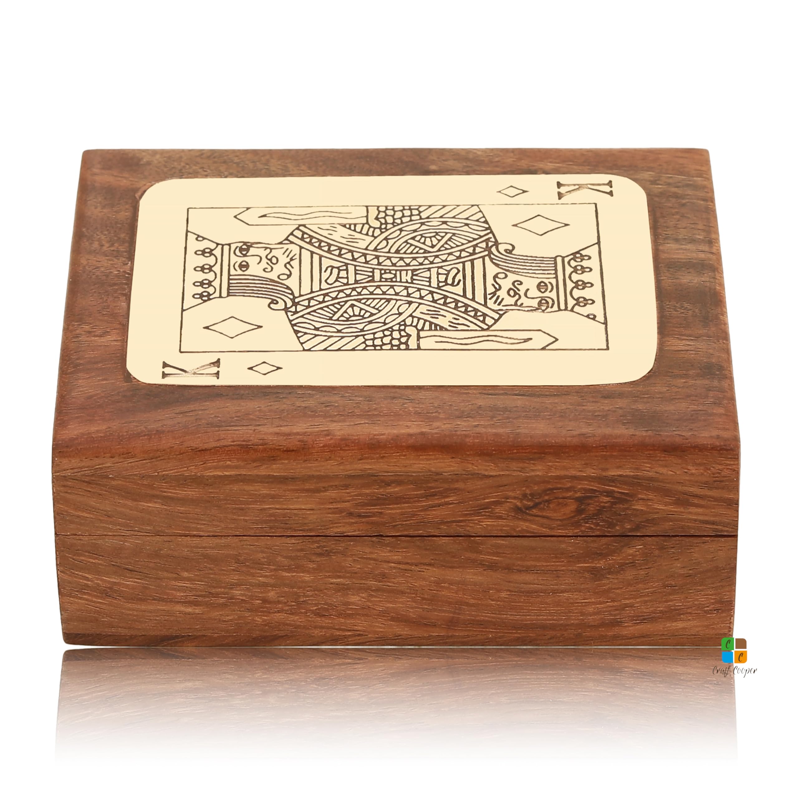 Craft Cooper || Unique Birthday Gift Ideas Handcrafted Classic Wooden Playing Card Holder Deck Box Storage Case Organizer (BROWN, 8x11x3.5) 1