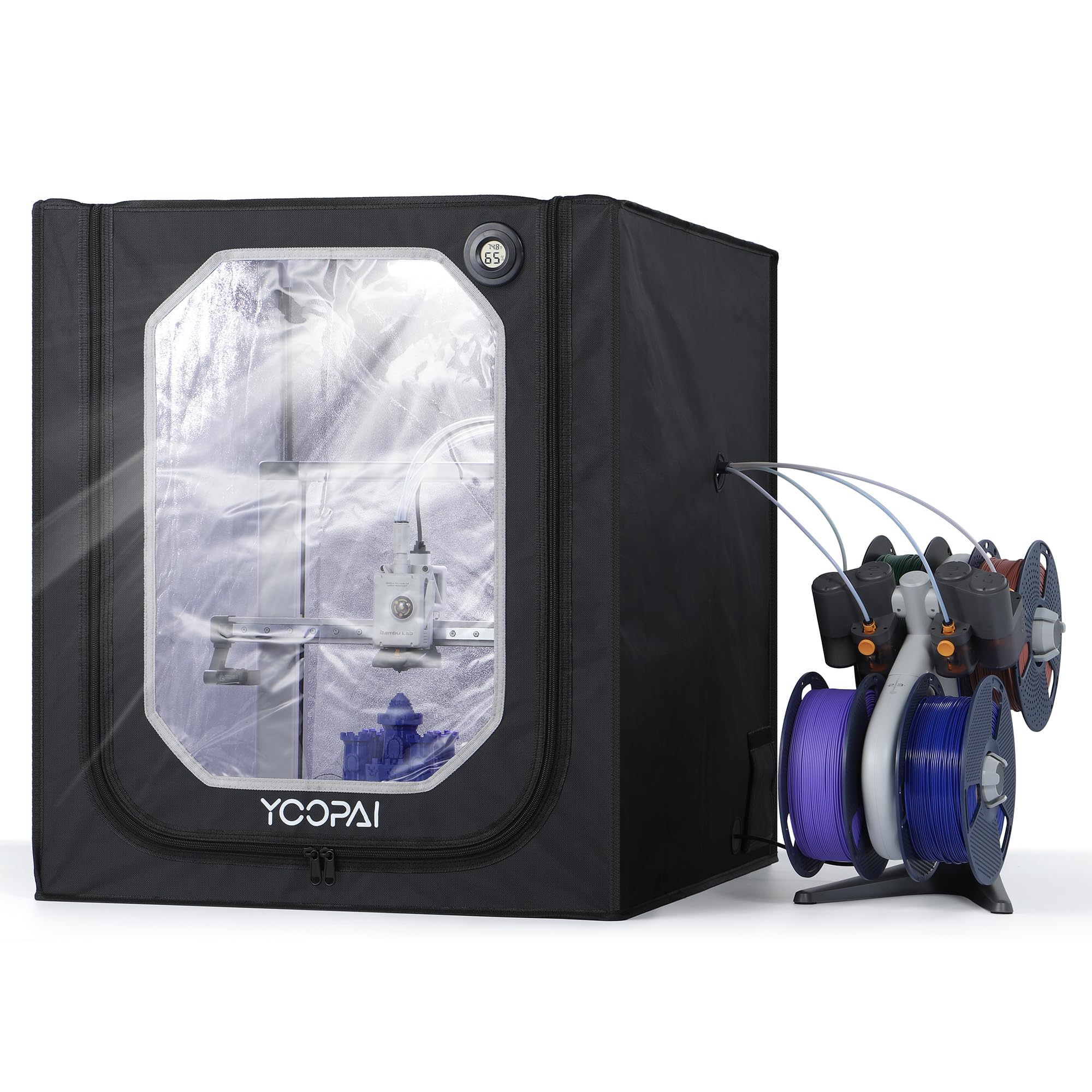 YOOPAI 3D Drucker Gehäuse für Bambu Lab A1/A1 Combo mit LED Licht