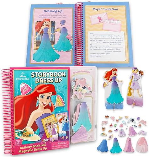 Miniatura 2 de Disney Princess - Juego de muñecas magnéticas para niñas, paquete de muñecas de vestir con muñecas de madera, incluyendo Anna, Cenicienta, Minnie
