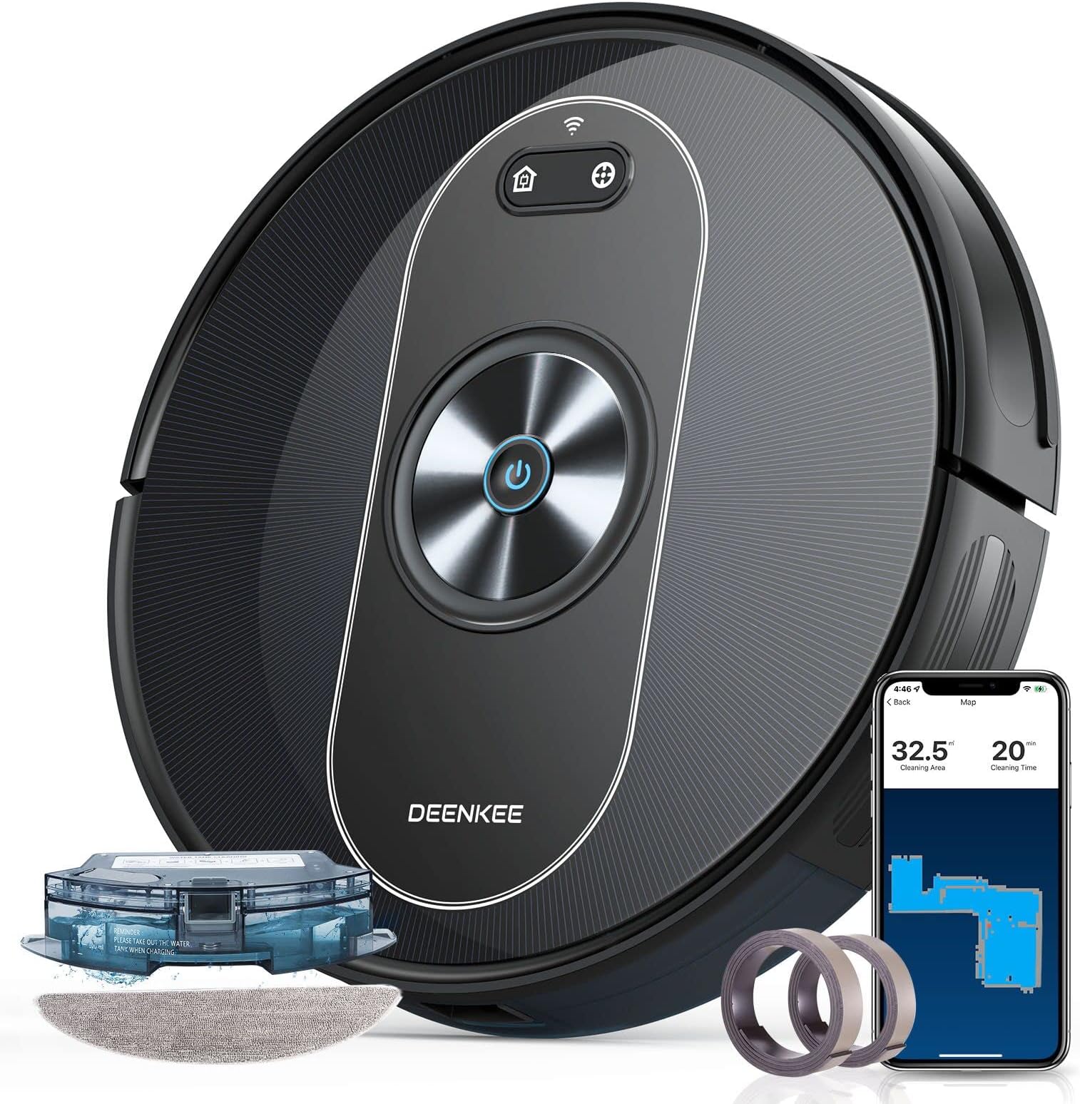 Deenkee Robot Vacuums and Mop【4000Pa Strong Suction180 Mins Efficient