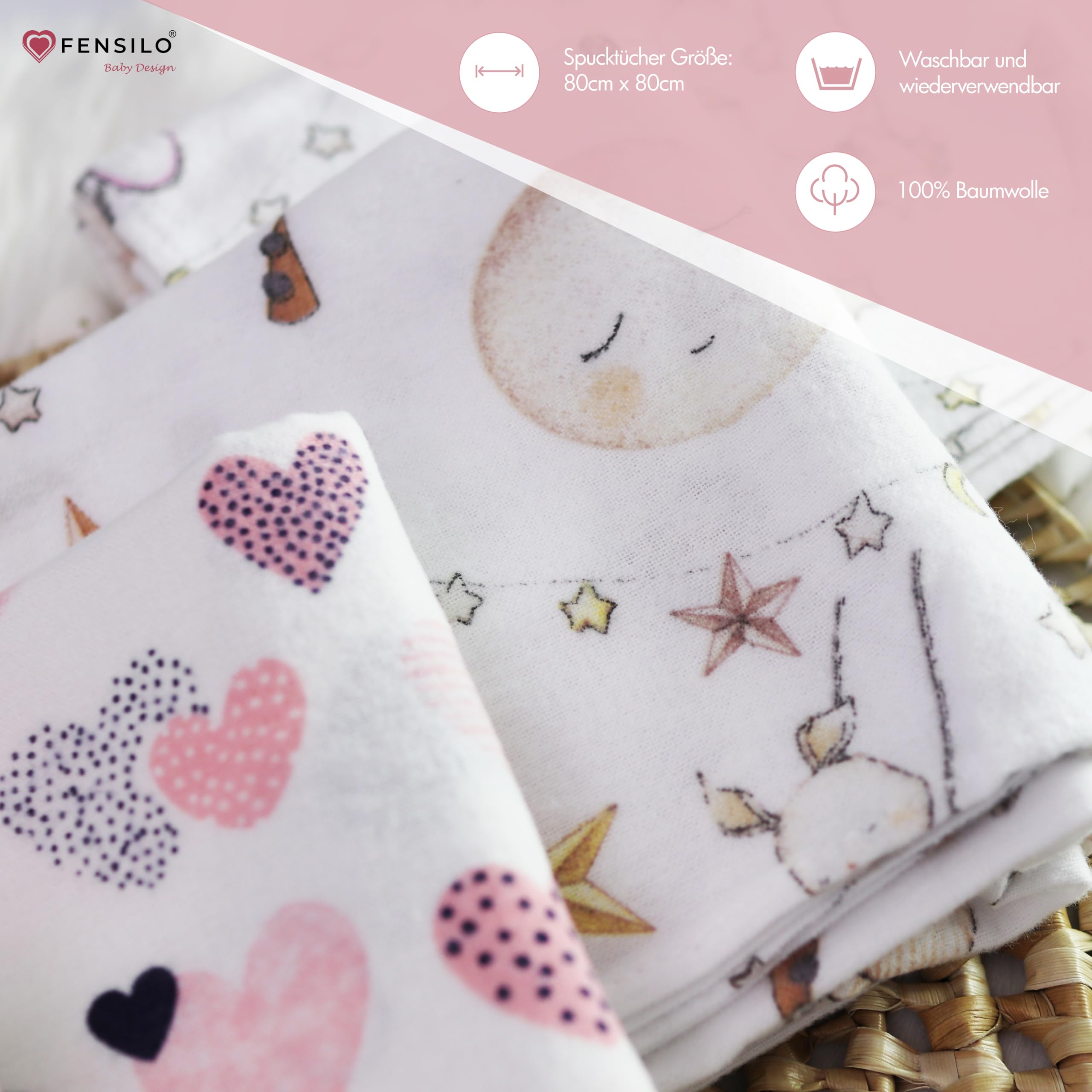 Awavm 8 Pièces Serviettes Flanelle Coton - Carrées Réutilisables 25x25cm