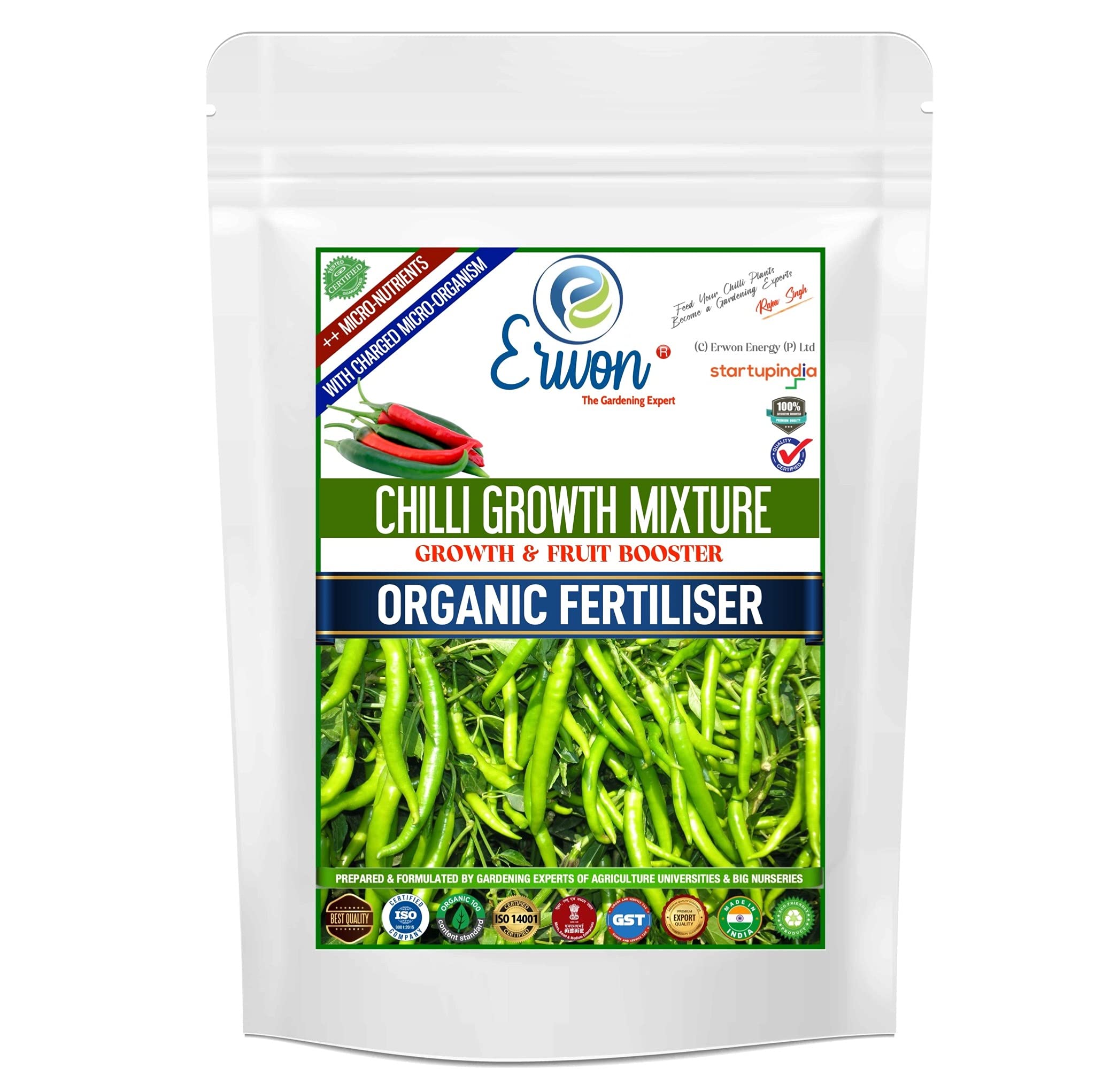 Erwon® Chilli Growth mix, Premium Essential Powerful Organic Fertilizer for Overall Growth of chilli, with Charged Micro-organism and ++ Micronutrients (900 gm) (B097BCK6DG) Amazon Price History, Amazon Price Tracker