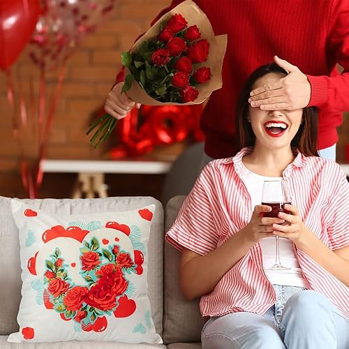 Miniatura 10 de Tatuo 8 fundas de almohada de San Valentín, fundas de almohada de corazón de 18 x 18 pulgadas, fundas de cojín decorativas, regalo de San Valentín