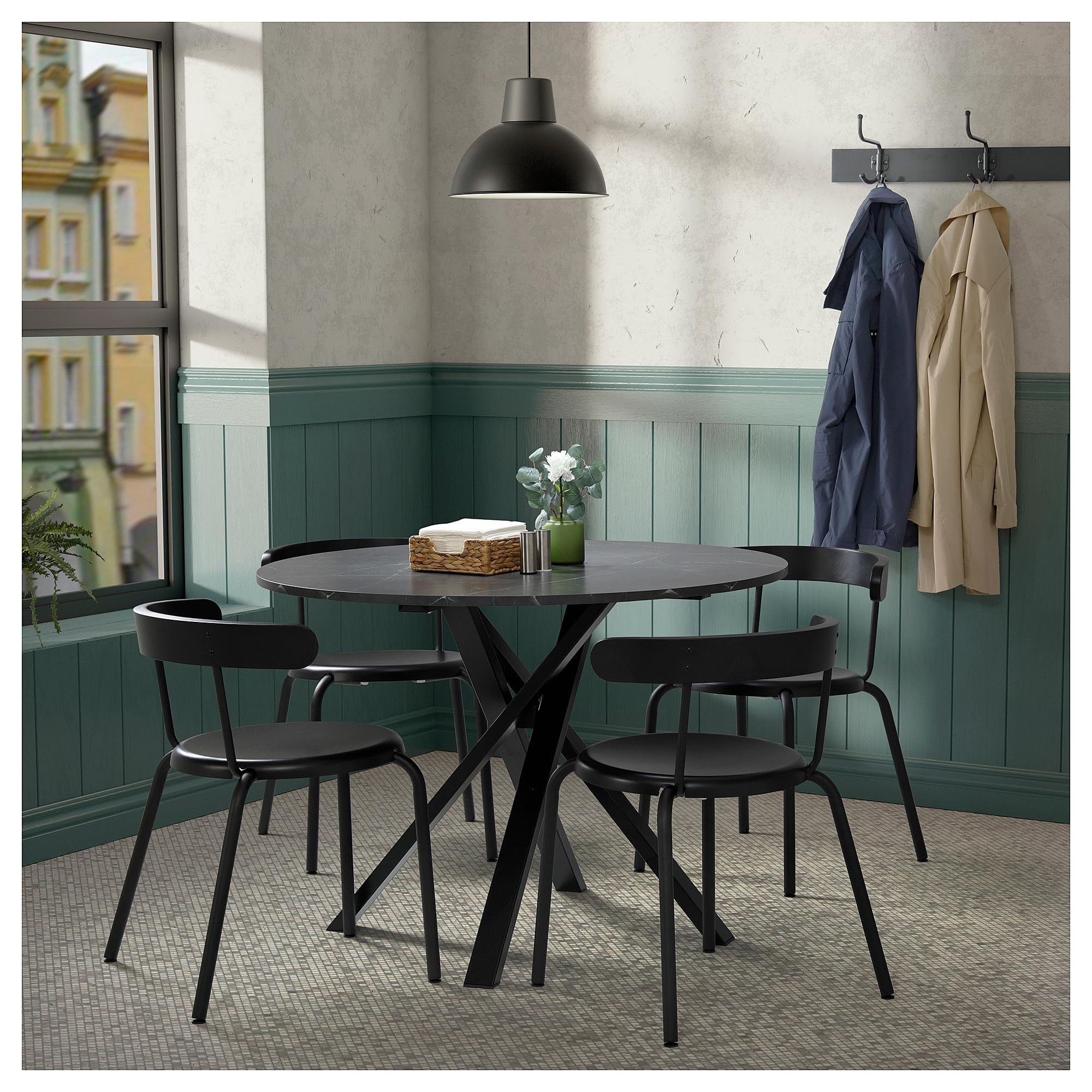 IKEA MARIEDAMM Table, 105 cm, Black Marble Effect : Amazon.co.uk