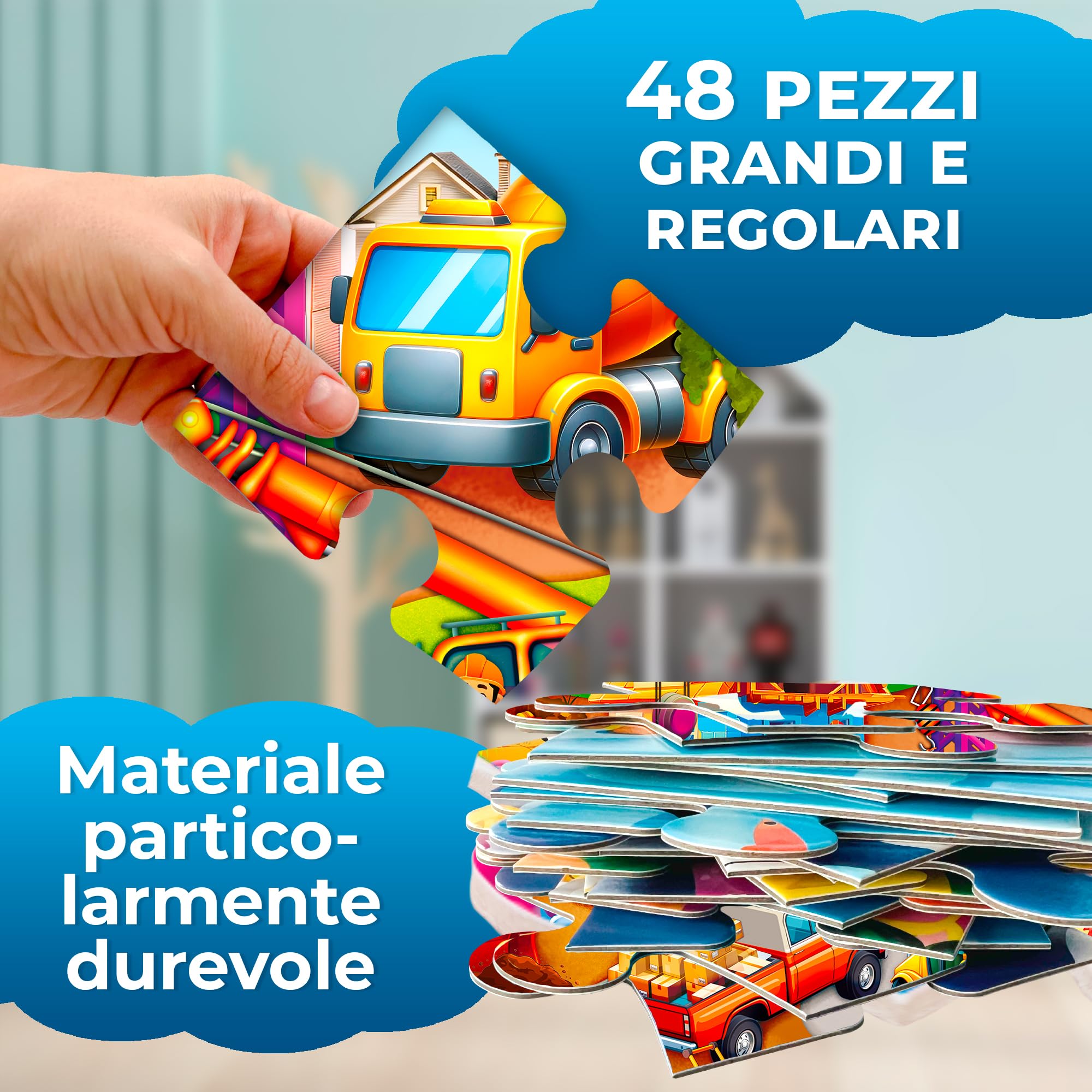 QUOKKA Puzzle Grandi Bambini 3 4 5 Anni - 60x90 cm Puzzle 48 Pezzi Gigante da Pavimento Bambino 5 6 Anni - Grande Giocattolo con di Costruzione - Giochi Educativi per Ragazzi e Ragazze dai 2 ai 6