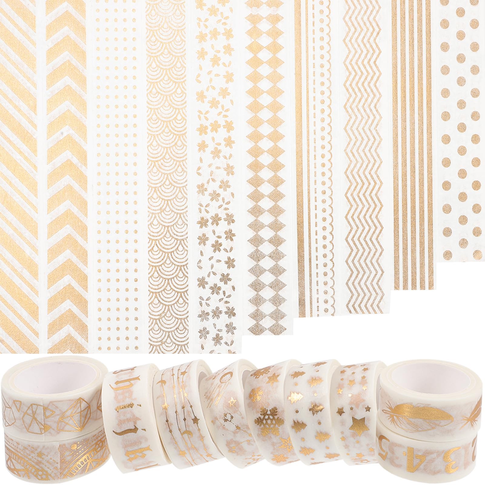 Cinta washi de papel japonés dorada para scrapbooking y manualidades 8