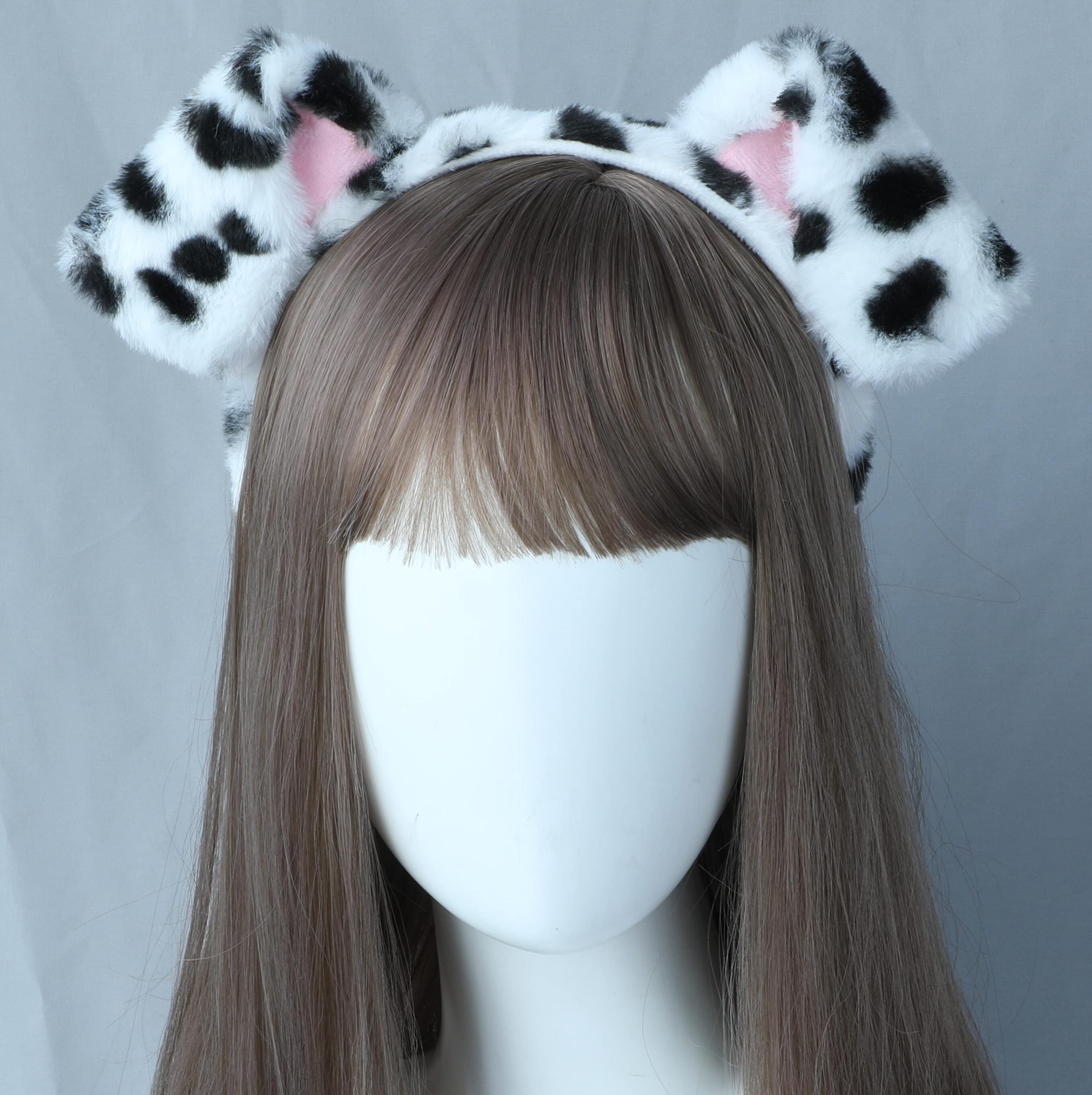 Amazon.co.jp: 犬耳 カチューシャ いぬ コスプレ (ホワイト×ブラック