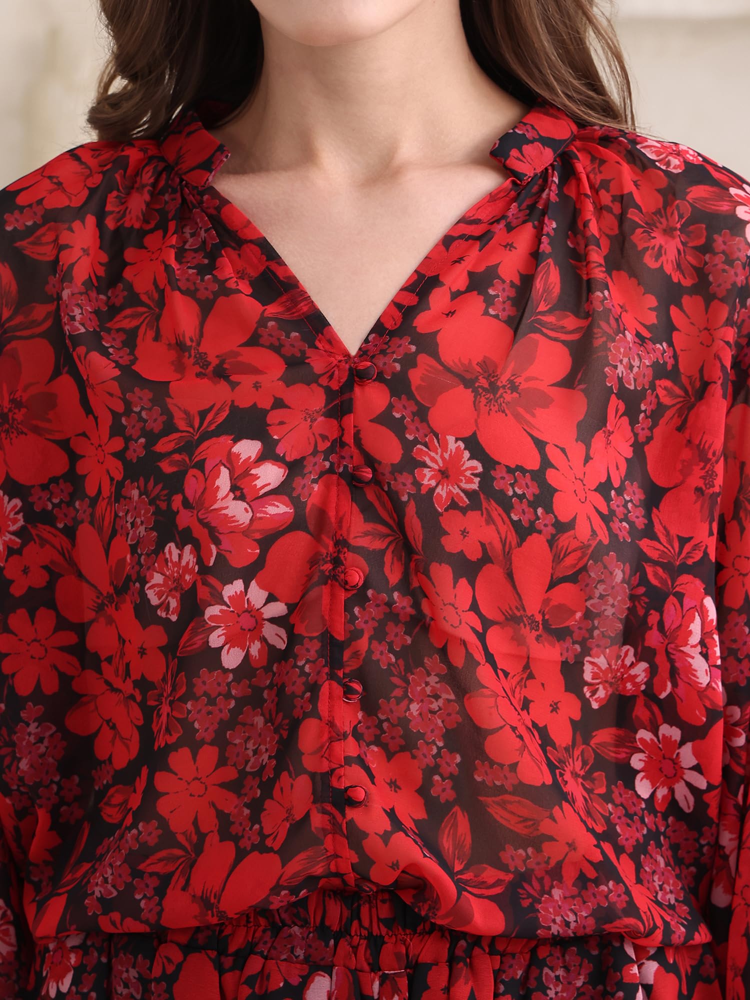 PURVAJA Women’s Mini Co-Ords (Razy-003_Red_Large) 3