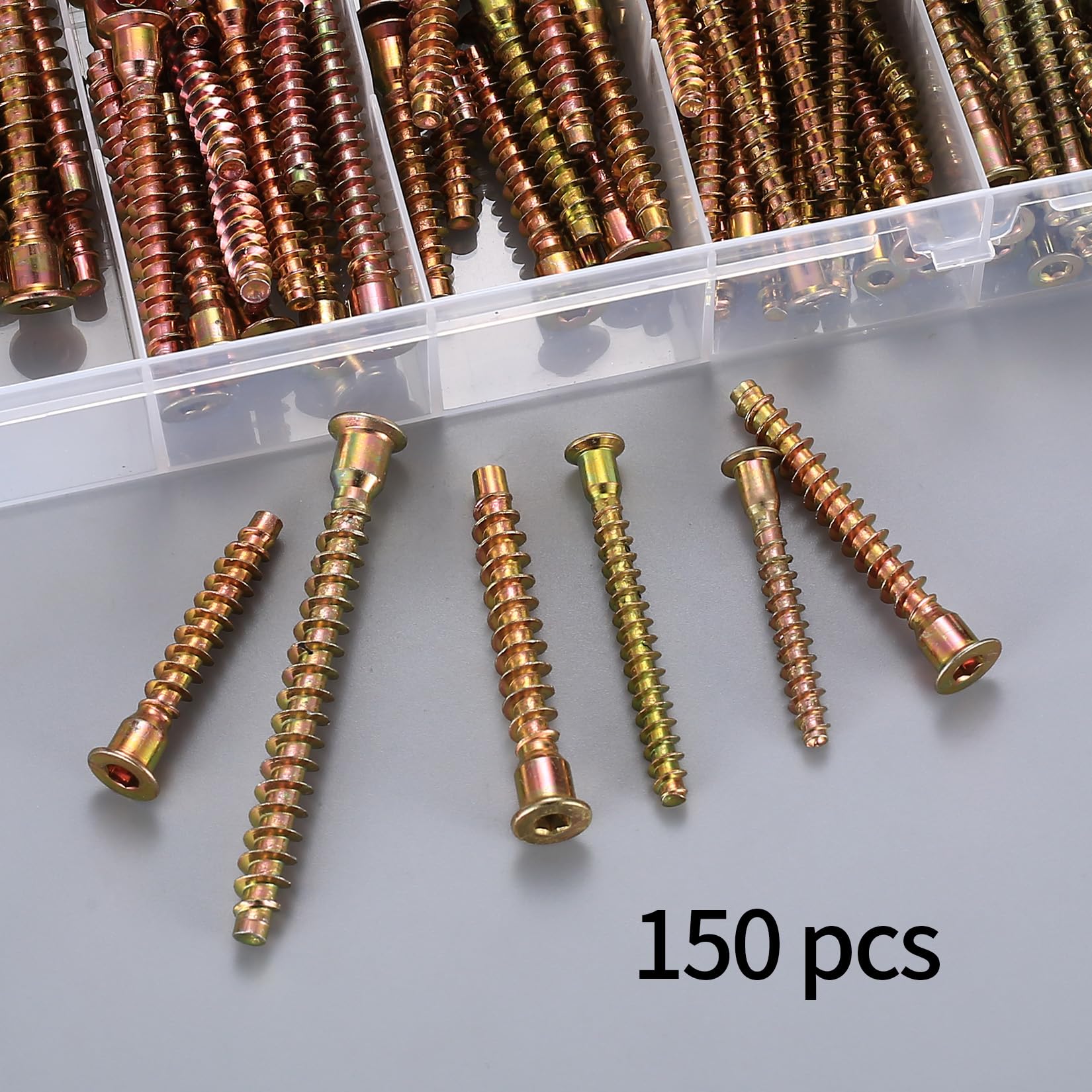 Kit Pernos Conectores Hexagonales M5 - 5mm Con Tapas Extremo Para Muebles (Camas, Escritorios)
