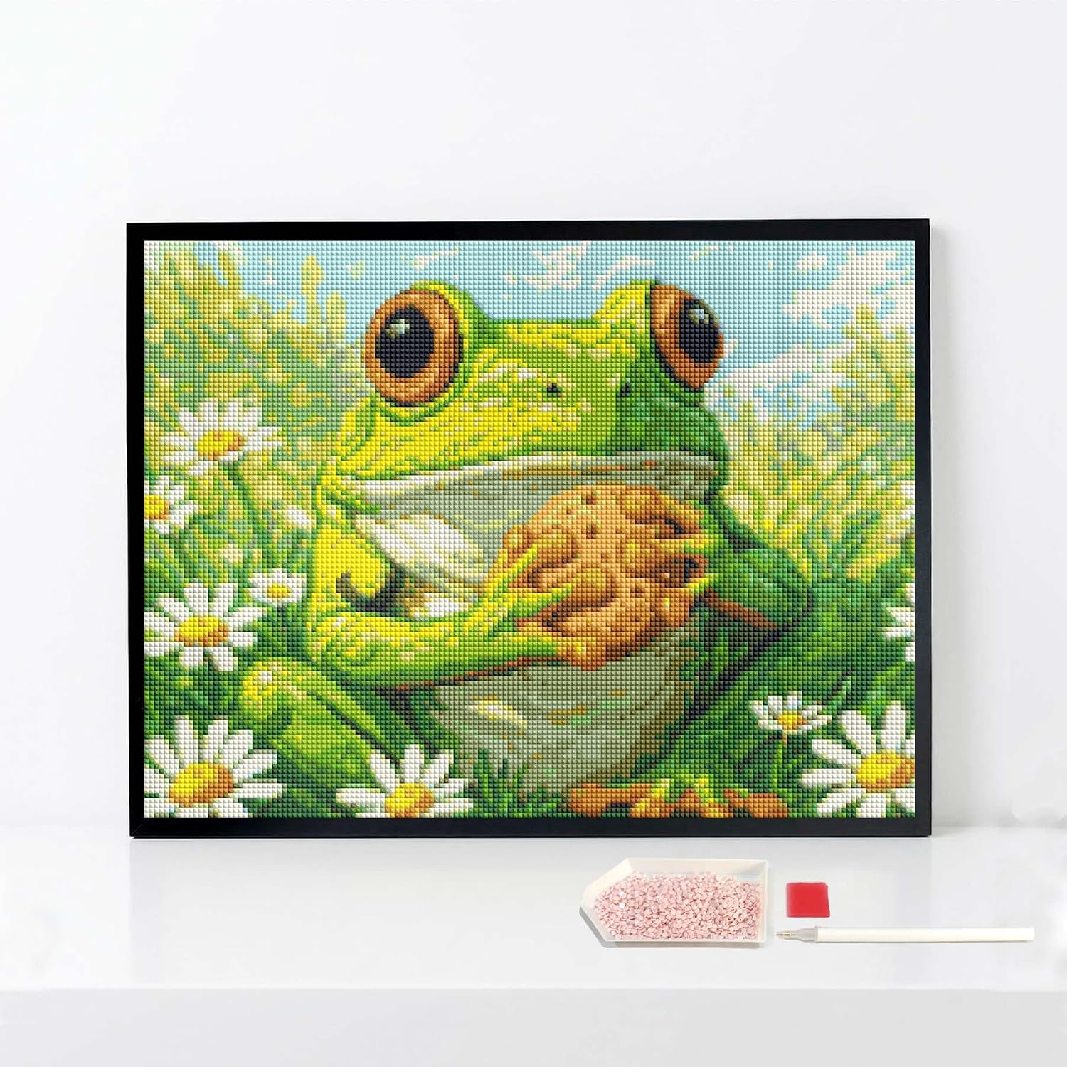 HUINORYA Otter Chef Animal Diamond Painting Kit with Frame Full Square Drill DIY Bar Cafe Cave Home Room Wall Bathroom Porch Patio Decor Gift, 16 x 12 Inch
