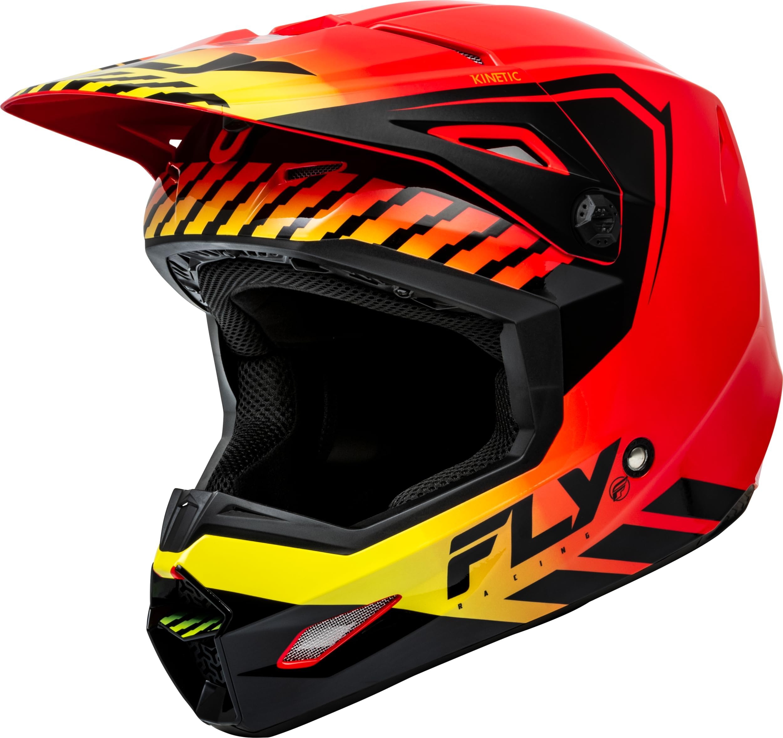 Fly Racing Kinetic Menace Helmet (Red/Black/Yellow, Medium)