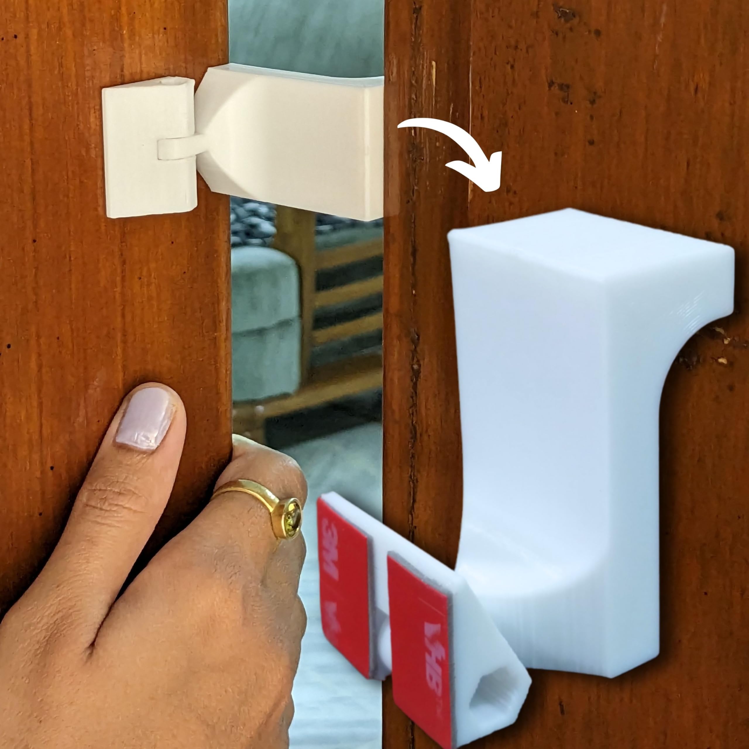 Baby Safety Door Guard, Ultra Strong Hard Material, Pack Of 3, Child Finger Pinch Protection & Lock-In Prevention, Door Stopper For Kids And Pets,White