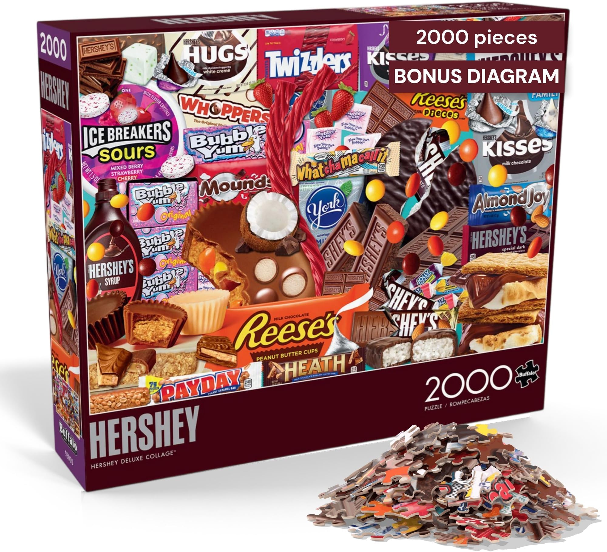 Puzzles for Adults 2000 Pieces – Buffalo Games Deluxe Collage Hershey's Jigsaw Puzzle, Challenging 2000 Piece Puzzle for Adults, Premium Quality with Poster