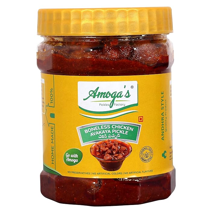 Buy Amoga's Pickles Factory Fresh Boneless Chicken Pickle /Murgh Achar