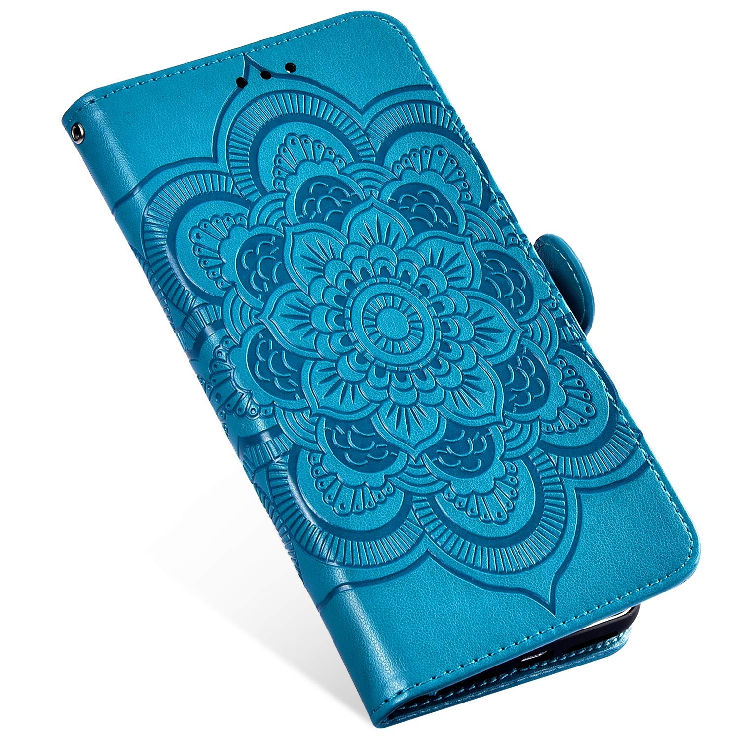 Uposao Lederhülle Für Samsung Galaxy A6 Plus 2018 – Flip Cover Mit Karteneinschub, Gold