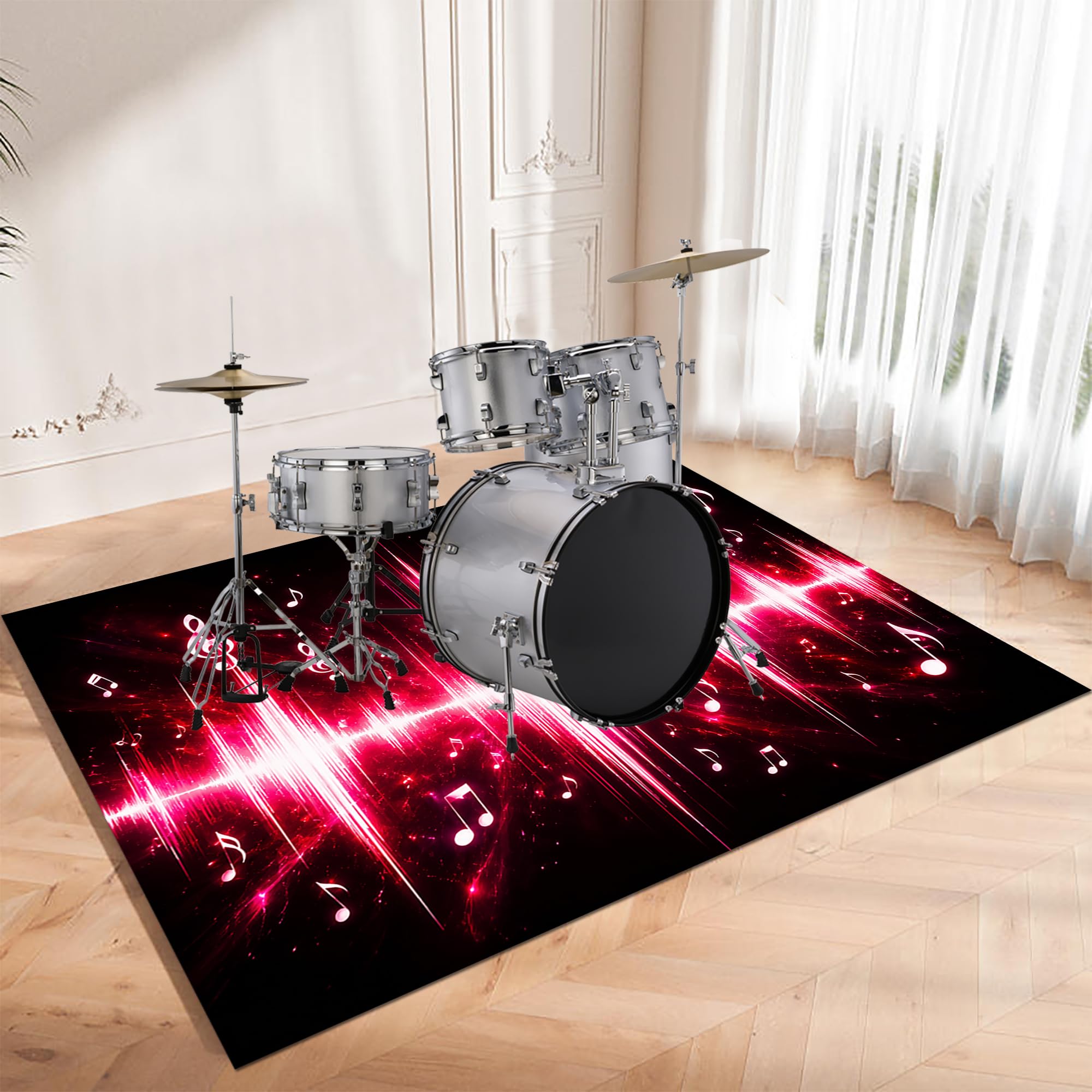 Tappeto per Batteria e Percussioni Tappeti Batteria 230 x 180 cm | Antiscivolo, Tappeto per Percussioni, Tappeti per Batterie Elettroniche Rullante Acustica Snare Drum Grancassa Strumenti