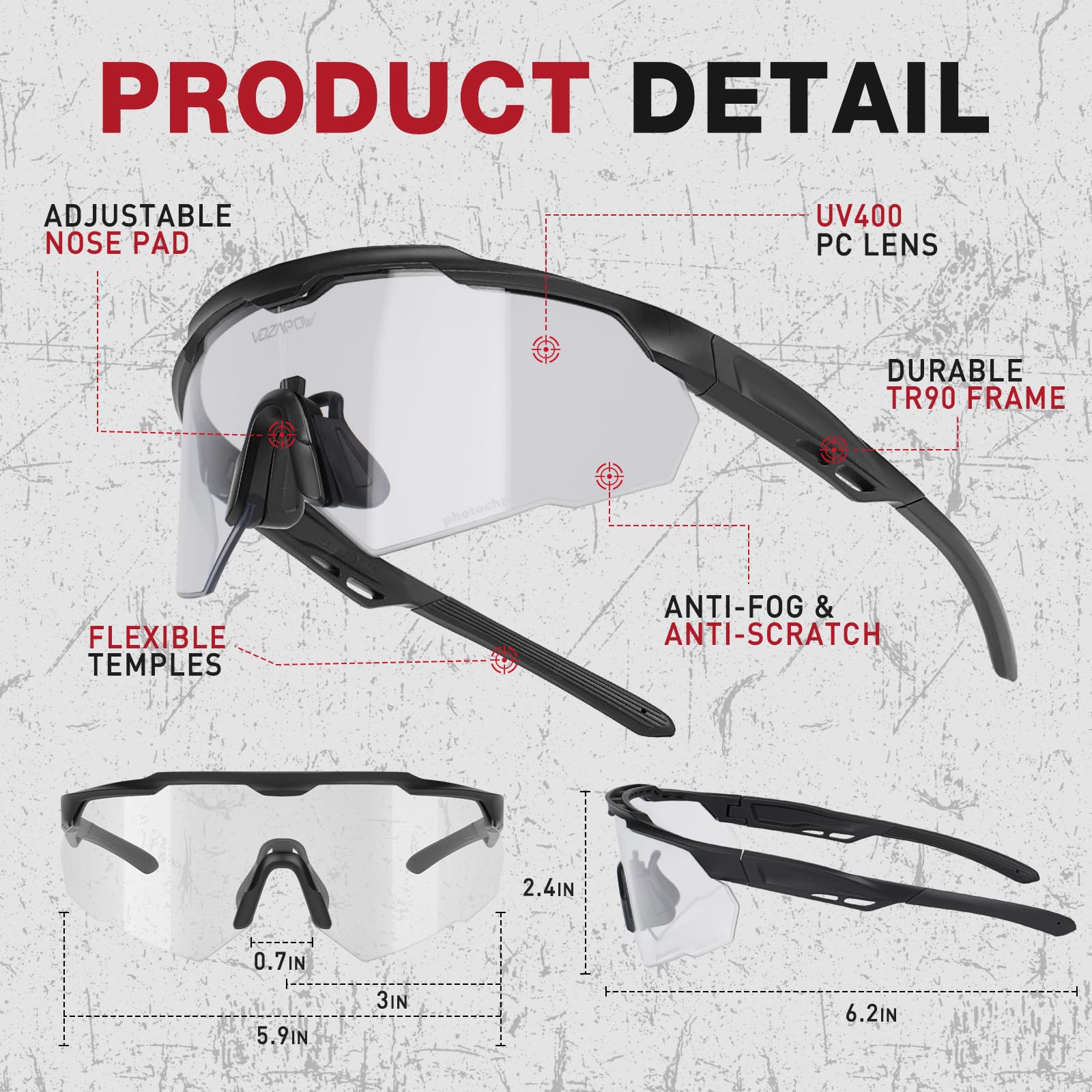 Lunettes de tir anti-buée avec verres haute définition, lunettes de sécurité tactiques certifiées ANSI Z87.1 pour hommes et femmes