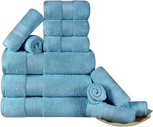 Miniatura 1 de Superior Juego de toallas de algodón turco de 12 piezas, 3 baño, 3 manos, 6 toallas facialespaño para el hogar, invitados, artículos esenciales para