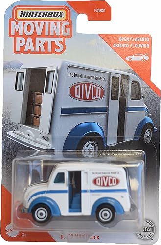 Camión de leche Matchbox Divco, BlancoAzul Piezas móviles