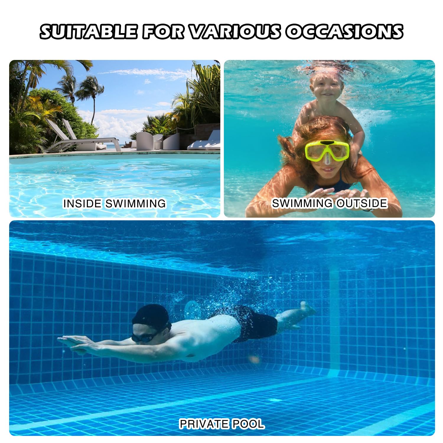 Landrain Schwimmgürtel Erwachsene, 2.5-7.5m Einstellbare Schwimmgurt für Pool